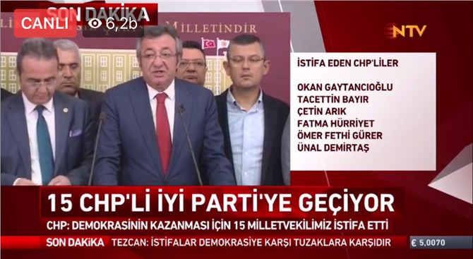 15 milletvekili CHP’den istifa ediyor