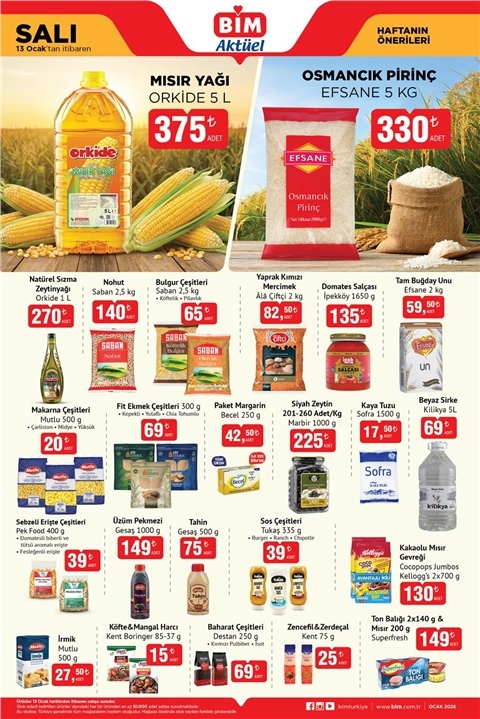 BİM Aktüel 13 Ocak Salı – İndirimli Ürünler Aktüel Kataloğu