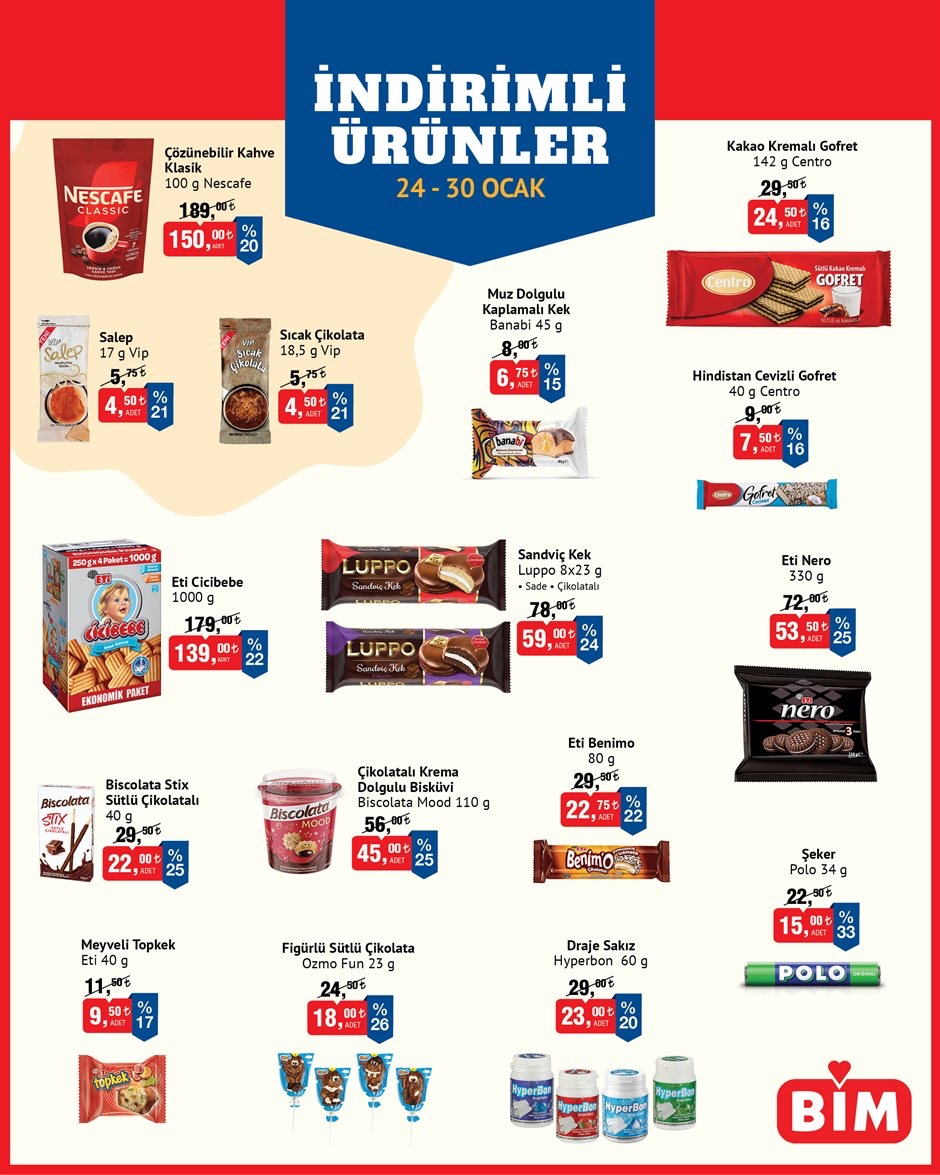 BİM Aktüel 24-30 Ocak – İndirimli Ürünler Aktüel Kataloğu