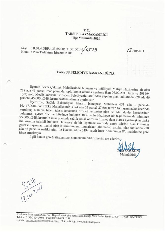 Basına ve Kamuoyuna, AK Parti Tarsus İlçe Başkanı İbrahim Gül'e Yanıt