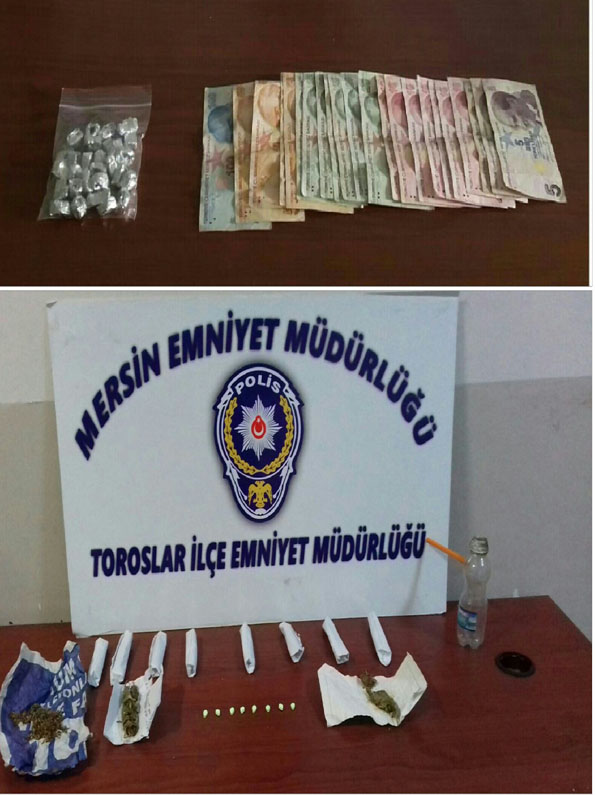 Polis Mersin'de Uyuşturucu, Ruhsatsız Tabanca ve Kaçak Sigara Ele Geçirdi