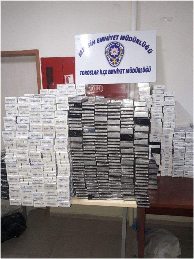 Polis Mersin'de Uyuşturucu, Ruhsatsız Tabanca ve Kaçak Sigara Ele Geçirdi