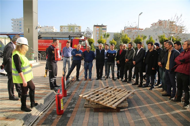 Erdemli Belediyesinden Yangın Tatbikatı