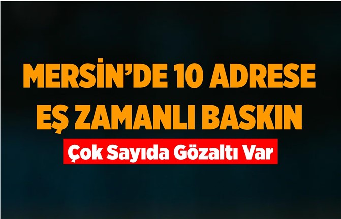 Mersin'de 10 Adrese Baskın