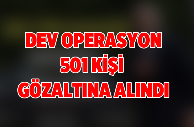 Dev Operasyon. Tam 501 Kişi Gözaltına Alındı