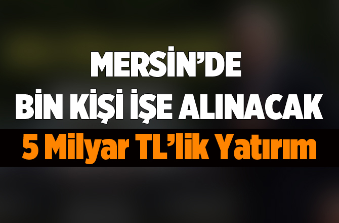 Mersin'de Bin Kişilik İstihdam Fırsatı