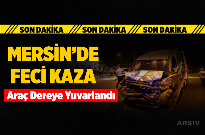 Mersin Çamlıyayla İlçesi Sarıkoyak Mahallesinde Araç dereye Yuvarlandı