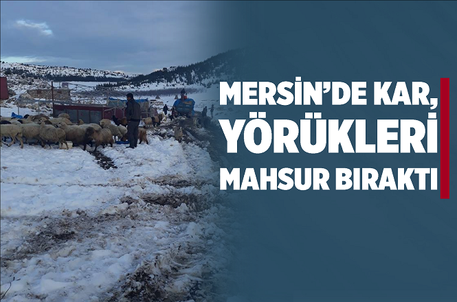 Mersin'in Erdemli İlçesinin Yüksek Kesimlerinde Yörükler Kar Yağışı Nedeniyle Mahsur Kaldı