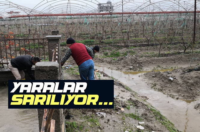 Mersin Akdeniz’de Şiddetli Yağışın Arından, Mağduriyetler Giderilip Yaralar Sarılıyor