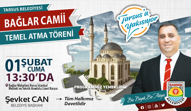 Bağlar Camii Temeli 1 Şubat 2019 Cuma Günü Atılıyor