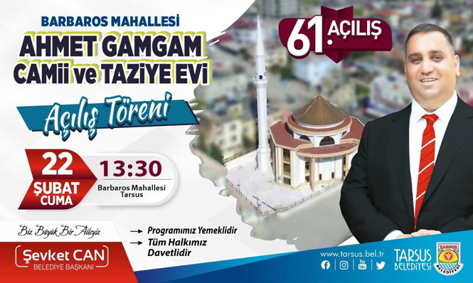 Barbaros Mahallesi Ahmet Gamgam Camii ve Taziye Evi İbadete Açılıyor