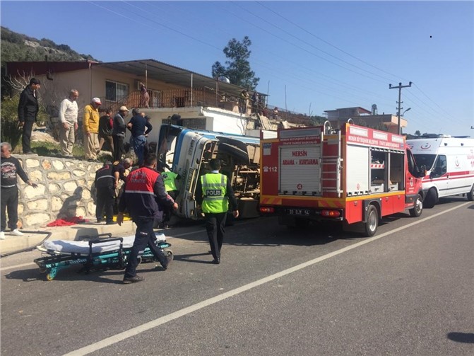 Atayurt'ta Kaza, Mersin'de Feci Kaza, Tarım İşçilerini Taşıyan Minibüs 5 Ölü, 22 Yaralı