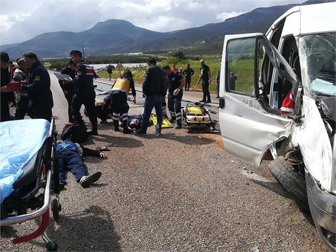 mersin silifke de iscileri tasiyan minibus kaza yapti 13 yarali mersin haber