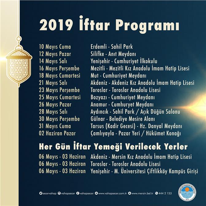 Mersin Büyükşehir Belediyesi Ramazan İftar Programı 2019