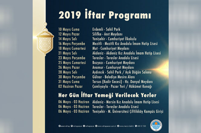 Mersin Büyükşehir Belediyesi Ramazan İftar Programı 2019