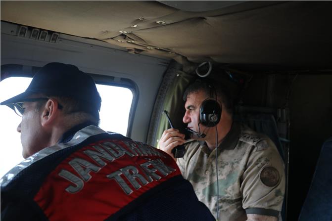 Mersin’de Jandarma'dan Bayram Trafiğine Helikopterle Havadan Denetim