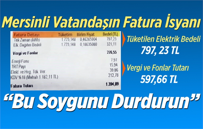 Mersin’de Elektrik Faturaları Vatandaşı Çarpıyor