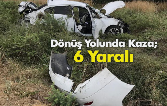 Tarsus Adana Otoban Yolunda Meydana Gelen Kazada Takla Atan Araçtan 6 Kişi Yaralı Olarak Kurtuldu