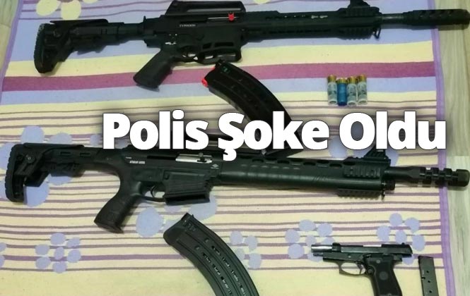 Mersin Tarsus'ta Silah Sıkılan Eve Operasyon Yapan Polis Şoke Oldu: 2 Tüfek ve Tabanca Ele Geçirildi