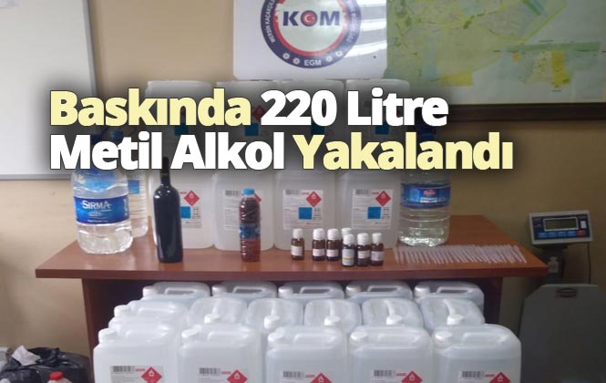 Mersin Tarsus't Polis Ekiplerinin Medikal Sağlık Ürünleri Satan Bir Firmaya Yaptığı Baskında 220 Litre Metil Alkol Yakalandı