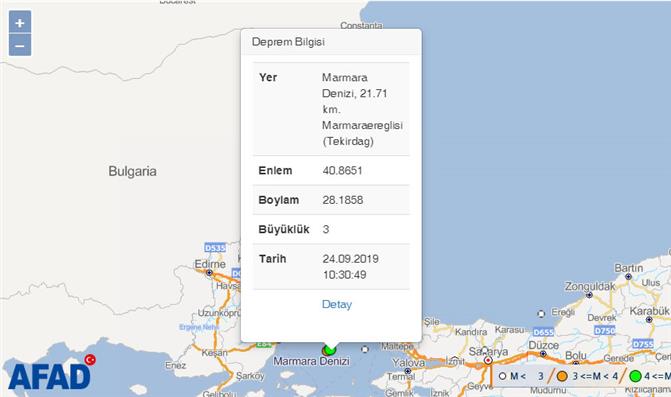 Merkez Üssü Silivri Açıkları- İstanbul (Marmara Denizi) Olan 4.7 Büyüklüğünde Deprem Meydana Geldi