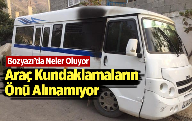 Mersin Bozyazı'da Öğrenci Minibüsü Kundaklandı