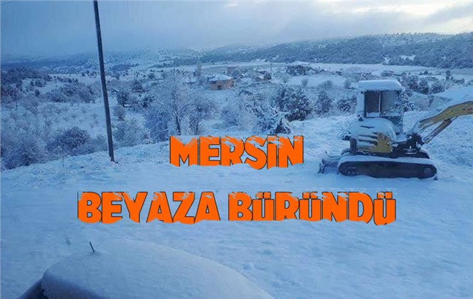 Mersin'in Yüksek Mahallelerine Kar Yağdı