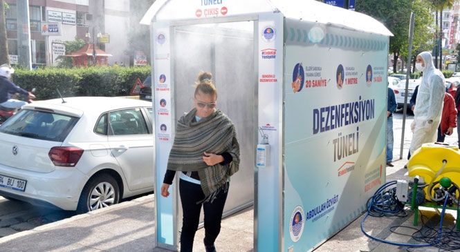 Yenişehir Belediyesi Dezenfeksiyon Tüneli Kurdu! Dezenfeksiyon Tüneli Yenişehirlilerin Hizmetinde