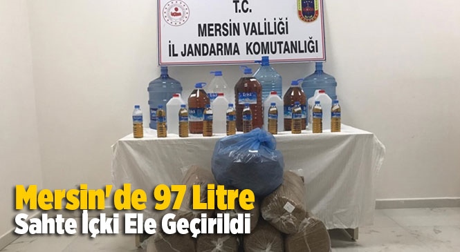Mersin'in Silifke İlçesinde Jandarmanın Düzenlediği Operasyonda 97 Litre Sahte İçki Ele Geçirildi