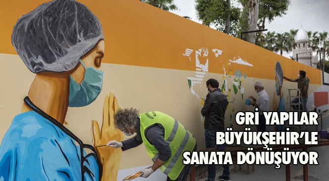 Sanatın ve Doğanın Kenti Mersin’de Güzel Şeyler Oluyor! Mersin'deki Meydanlarda Bulunan Yapılarda Barış, Özgürlük, Kadın, Çocuk ve Gençlik Temalı Resimlerle Kuşatılıyor