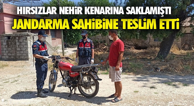 Mersin Tarsus Yenice'de Çalınan Motosiklet Berdan Nehri Kenarına Gizlenmiş Halde Bulundu!