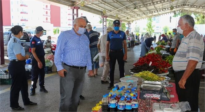 Erdemli Belediyesi’nin Üretici İçin Oluşturduğu, "Üretici Pazarı’nda" Pandemi Tedbirlerine Tam Uyuldu