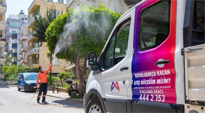 Mersin Büyükşehir Belediyesi Çevre Koruma ve Kontrol Dairesi, Kent Genelinde Yürüttüğü İlaçlama Çalışmalarına Hava Sıcaklığının Artmasıyla Birlikte Hız Verdi