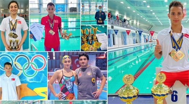 Mersinli Milli Yüzücüler Nisa Gül ve Serdar ve Atakan Malgil Ukrayna'da Tarih Yazdı