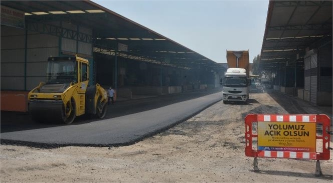 Büyükşehir, Tarsus Hal Kompleksi’ndeki Asfalt Çalışmasını Tüm Hızıyla Sürdürüyor