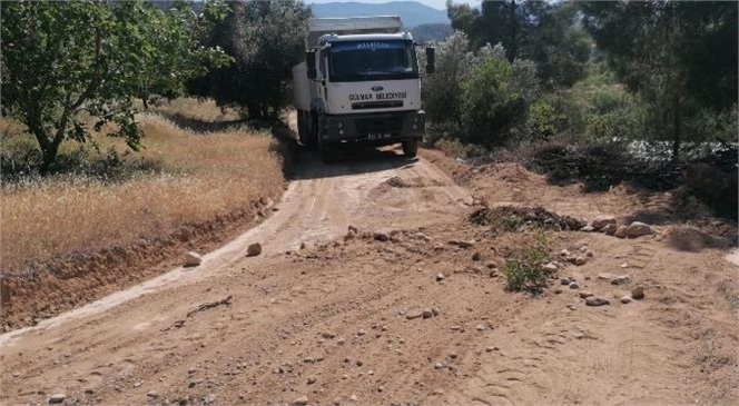 Gülnar Belediyesi, Tarım Alanlarına Giden Yollardaki Düzenleme Faaliyetleriyle de Üreticilerin Yüzünü Güldürüyor