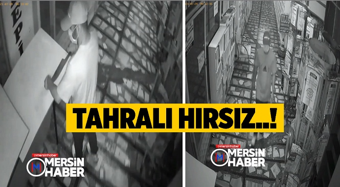 Mersin Tarsus’ta Tahra Kullanarak İşyerinin Kapısını Açan Hırsız, Bilgisayarı ve Kasadaki Paraları Çaldı