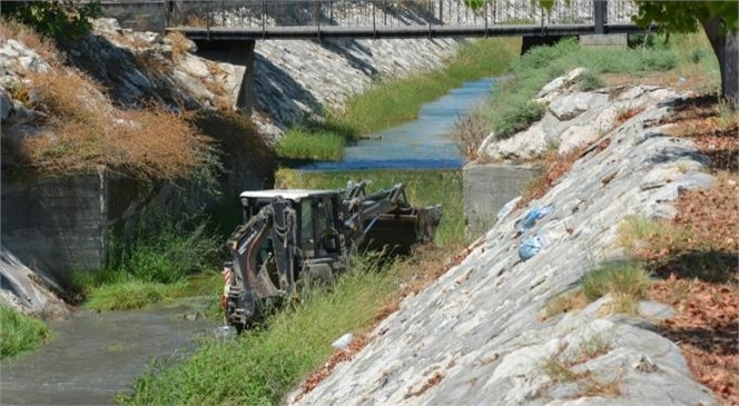 Tabanında Çamur Biriken ve Otlarla Kaplanan Derede Kapsamlı Bakım