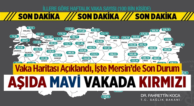 İllere Göre 100 Bin Kişiye Düşen Kovid-19 Vaka Sayısı Açıklandı! İşte Mersin’de Son Durum…