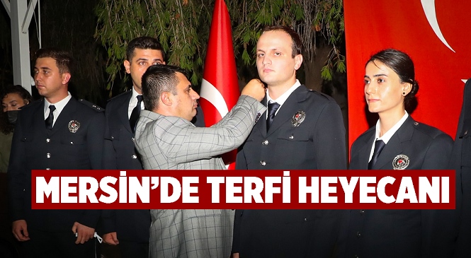 Mersin’de Terfi Heyecanı! İl Emniyet Müdürü Mehmet Aslan Rütbesi Yükselen Personelleri Tebrik Etti