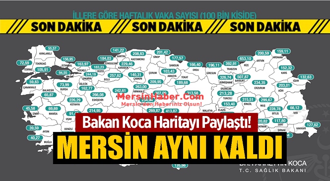 İllere Göre 100 Bin Kişiye Düşen Koronavirüs Vaka Sayısı Açıklandı! İşte Mersin’de Son Durum…