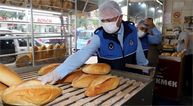 Akdeniz Belediyesi Zabıta Müdürlüğü, İlçe Sınırlarında Bulunan Fırınlarda Gramaj Kontrolü İle Koronavirüs Salgınına Karşı Alınan Hijyen Kurallarını Denetledi