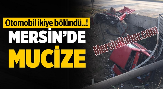 Mersin’in Merkez Akdeniz İlçesinde Feci Kaza! Ortadan İkiye Bölünen Araçtan Mucize Kurtuluş…