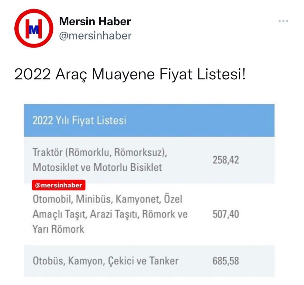 2022 Yılı Araç Muayene Ücretleri Ne Kadar! İşte Tüv-Türk Araç Muayene Fiyat Listesi…
