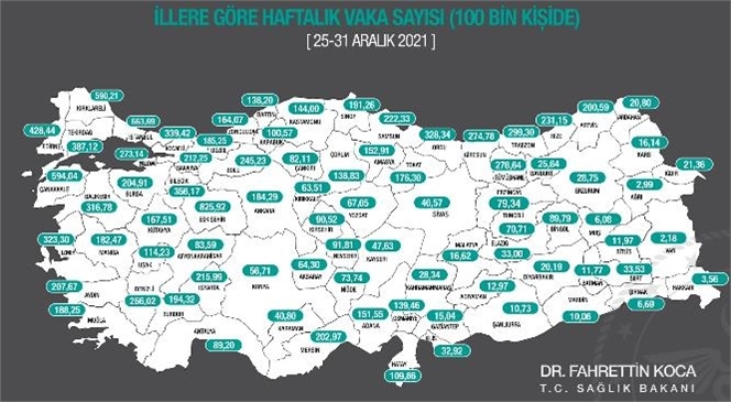 Bakan Koca, 25-31 Aralık Haftasına Ait Haritayı Paylaştı