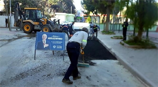 Akdeniz Belediyesi; Asfalt Yama, Kaldırım, Kilit Taşı, Bordür ve Karo Yenileme, Beton Dökme ve Yeni Kadastral Yol Açma Çalışmalarına Hazırladıkları Plan ve Program Dâhilinde Devam Ediyor