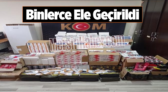 Mersin’de Kaçak Sigara Operasyonu! 3 Kişi Yakalandı, Çok Sayıda Malzemeye El Konuldu