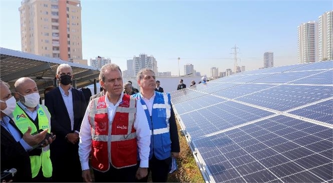 Mersin Büyükşehir Belediye Başkanı Vahap Seçer, MESKİ’nin Yenişehir İlçesinde Dy2a Su Deposu ve Terfi İstasyonu’nda Devreye Aldığı Çatı Tipi Güneş Enerjisi Santrali’ni Gezdi
