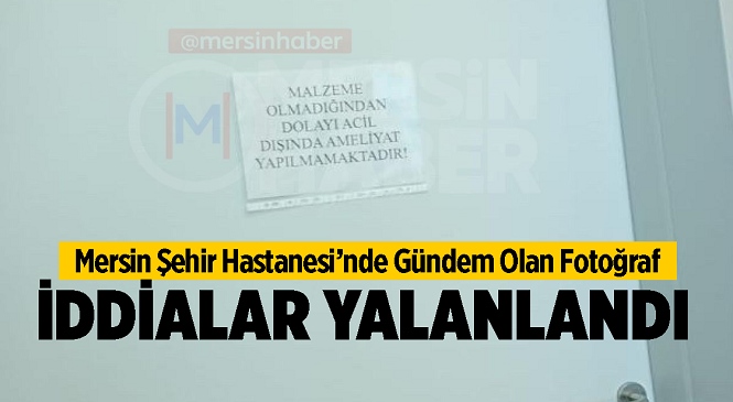 Şehir Hastanesindeki Bir Odanın Kapısına Asılan Yazı Mersin’de Gündem Oldu