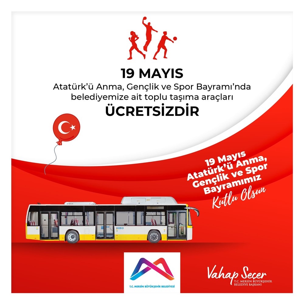 Mersin Büyükşehir Belediyesi Açıkladı, Otobüsler Ücretsiz Olacak